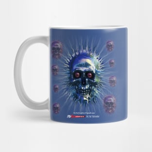 Blue Chrome Skull Mug